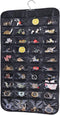 Cemueo Hanging Jewelry Organizer, Double Sided 80 Pocket Jewelry Chain Storage Bag 2 Layer of Fabric Jewelry Organizer Holder for Necklace Bracele...