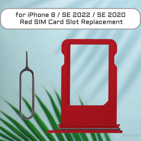 for iPhone 8 Red SIM Card Slot Replacement Single SIM Version for iPhone SE 3rd Generation 2022 Single SIM Tray Adapter for iPhone SE 2nd 2020 Car...