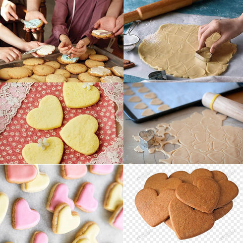 Celebration Cookie Cutter Set-7 Piece-Cake, Heart, Cupcake, Champagne, Wine Bottle, Plaque Cookie Cutter Mold for Birthday Wedding Anniversay Brid...