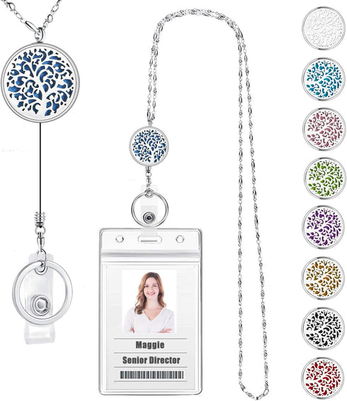 Retractable Lanyard - Retractable Lanyards for ID Badges Keys Women Cute Teacher Lanyard with ID Holder Retractable Badge Reels Necklace Keychain ...