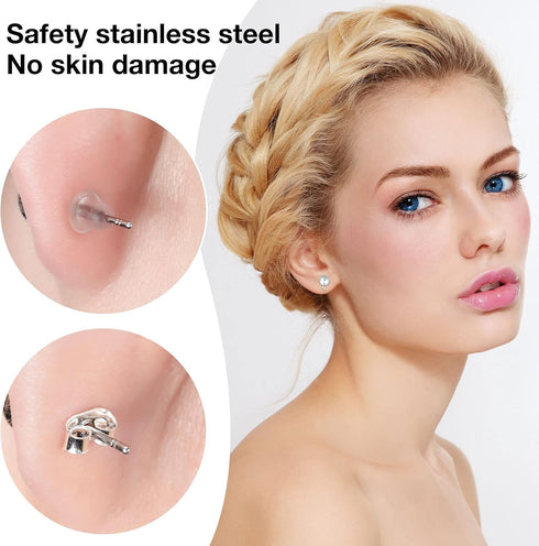 780 Pcs Ball Post Earring Studs for Jewelry Making with Loop 3 Sizes 4/5/6 mm Round Ball Earring Posts, Butterfly and Silicone Eardrop Backs, Open...