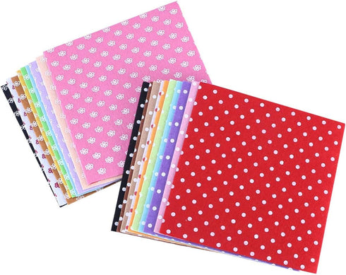 20pcs 15x15 cm Felt Fabric Sheet Flower Dot Printed Felt Pack Squares Nonwoven Patchwork for DIY Kids Crafting Sewing...