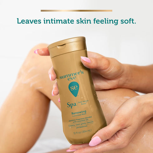 Summer's Eve Spa Daily Intimate Wash, Renewing Cleansing All Over Feminine Body Wash, Jasmine Scented pH-Balanced Feminine Wash, 12oz Bottle...