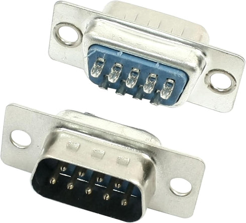 uxcell 20Pcs DB9 Connector 9 Pin D-Sub Male Solder Connector, Gold Plated Joints DB9 RS232 Serial Connector Adapter Converter...