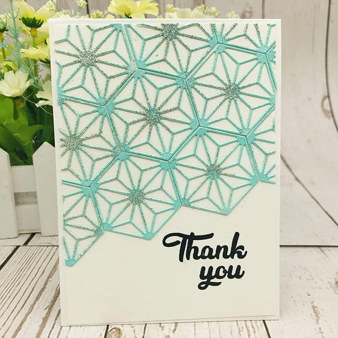 Alinacutle Hexagon & Square Layered Card Background Metal Die Cut, Layering Cutting Die,Paper Craft Die-Cuts,Scrapbooking Cutting,DIY Card Metal P...