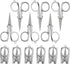 12Pcs Small Folding Scissors Portable Travel Scissors Stainless Steel Cutter Mini Scissors Set for Home Office and Travel Trip Scissors...