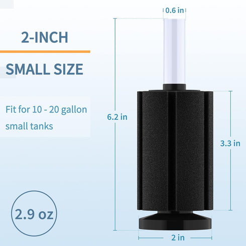 Pawfly Aquarium Bio Sponge Filter Quiet Betta Fry Shrimp and Small Fish Foam Filter for Fish Tanks up to 20 Gallons...