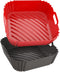 Large Silicone Air Fryer Liners Square 5-9 QT, 9.6 Inch Reusable Airfryer Liners Air Fryer Silicone Liners Pot Oven Liner Baking Tray, Air Fryer B...