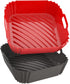 Large Silicone Air Fryer Liners Square 5-9 QT, 9.6 Inch Reusable Airfryer Liners Air Fryer Silicone Liners Pot Oven Liner Baking Tray, Air Fryer B...