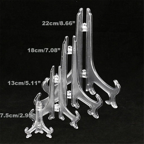 Transparent Plastic Display Stand, Black Plastic Easel Plate Display Photo Holder Stand, Displays Picture Frames Decorative Plates, Tablets and Ar...