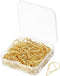 MECCANIXITY 150 Pieces Metal Paper Clip Drop-Shaped with Box 1 Inch Gold Tone for Crafts Organize Office Home...