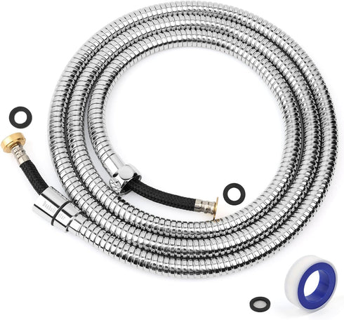 Stainless Steel Shower Head Hose,Shower Hose For Hand Held Shower Heads with Copper Core Brass Insert and Nut Replacement Shower Hose (96 In Chrom...