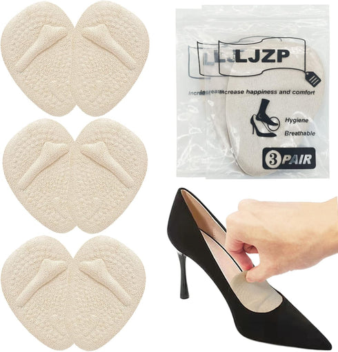 3 Pairs Metatarsal Pads for Women,Ball of Foot Cushions Soft Gel Forefoot Cushion Inserts for Women Shoes Relieves Pain and Discomfort,Sweat Absor...