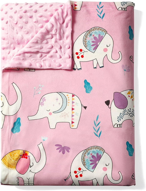 AMROSE Ultra Soft Baby Minky Blanket, Lightweight Skin-Friendly Micro Fleece Baby Blanket with Dotted Backing for Girls, Printed Nursery Crib Bed ...