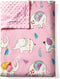 AMROSE Ultra Soft Baby Minky Blanket, Lightweight Skin-Friendly Micro Fleece Baby Blanket with Dotted Backing for Girls, Printed Nursery Crib Bed ...