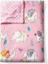 AMROSE Ultra Soft Baby Minky Blanket, Lightweight Skin-Friendly Micro Fleece Baby Blanket with Dotted Backing for Girls, Printed Nursery Crib Bed ...