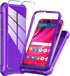 for BLU View 4 Phone Case with Tempered Glass Screen Protector,Slim Soft Silicone Full-Body Protective Case for BLU View 4 (B135DL) (Purple)...