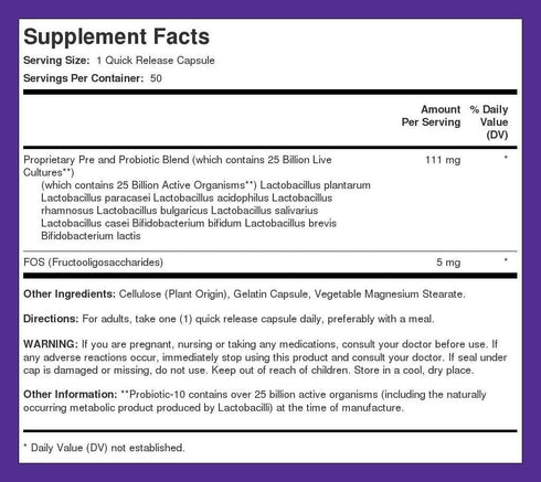 Piping Rock Probiotic Multi Enzyme | 50 Capsules | 142mg | with Prebiotics | Digestive Formula for Men and Women | 14 Strains | 50 Billion Active ...