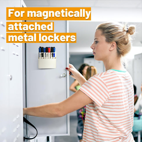 Simetufy Magnetic Dry Erase Marker Holder, Whiteboard Marker Holder, Magnetic Pen Holder, Magnetic Marker Holder for Fridge, Whiteboard, Locker, M...