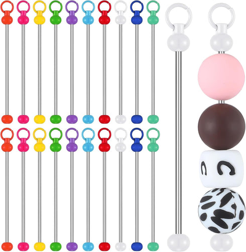 20 Pcs Beadable Keychain Bars Blanks Bulk Key Chain Making Supplies Beadable Metal Bar Links for Jewelry Making Keychain Bars Accessories for DIY ...
