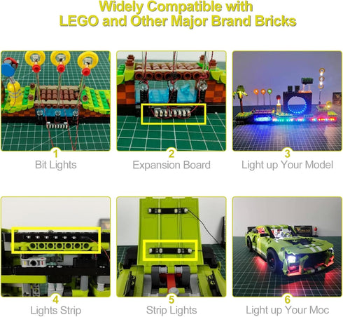 BrickBling 6-Port Expansion Boards, Light Up Your Bricks, Connect LED Lights (2 Pieces)...