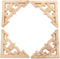 MUXSAM 4Pcs Wood Carved Appliques Onlays, Unpainted Wooden Corner Carvings Decals Frame Molding Set for Wall Door Mirror Cabinet Dresser Cupboard ...