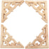 MUXSAM 4Pcs Wood Carved Appliques Onlays, Unpainted Wooden Corner Carvings Decals Frame Molding Set for Wall Door Mirror Cabinet Dresser Cupboard ...