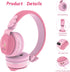 Riwbox BT05 Bluetooth Kids Headphones Wireless Foldable Headset Over Ear with Volume Limited and Mic/TF Card Compatible for iPad/iPhone/Tablet (Pi...
