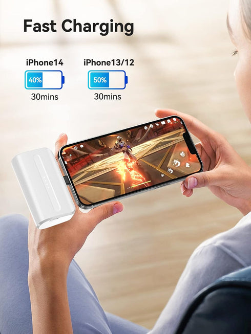 NEWDERY Mini Portable Charger for iPhone, 6600mAh 22W PD Power Bank Fast Charging with Carrying Case, Small Travel Battery Pack Compatible with iP...