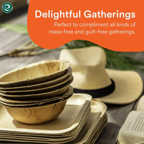 ECO SOUL Palm Leaf Bowls (20, Large 6" (16 Oz) | Round)...