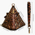 Women Triangle Leather Bow Tassel Charm Evening Wristlet Clutch Purse...