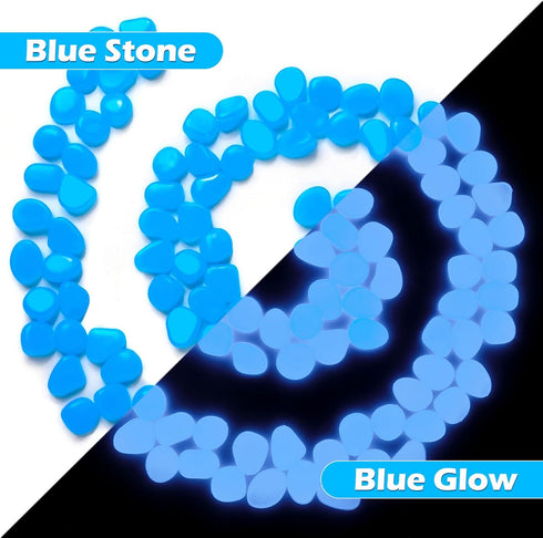 100 Pcs Glow in The Dark Rocks Glow in The Dark Pebbles Outdoor Fish Tank Rocks Aquarium Gravel Luminous Stones for Walkway Succulent Plant Decor ...