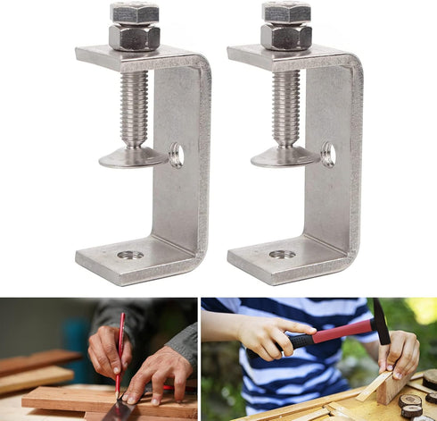304 Stainless Steel C Clamps, Heavy Duty C Clamps for Metal Working, Woodworking Building Tiger Clamp Adjustable Wide Jaw Opening C Clamp, Silver ...
