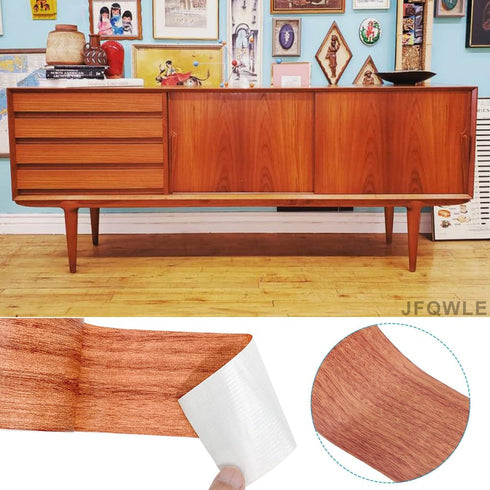 2.2" x 15' Repair Tape Patch Wood Textured Adhesive, Realistic Wood Grain Waterproof Patch for Floor Desk Chair Sofa Furniture Renovation Decorati...