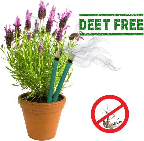 Mosquito Repellent Sticks EXTRA-THICK - Outdoor Use Reaches Up to 10-12 feet - Each Stick Burns for hours - (Three Pack Contains 15 Repellents)...