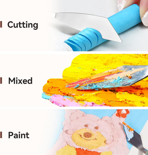 2 Pieces Palette Knife Set Stainless Steel Spatula palette knife for oil painting acrylic painting, LIGHTWISH Painting Knife with Wood Handle for ...
