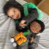OUOZZZ 15" Soft Baby Doll for Boys Girls - First Baby Doll African American Rag Doll Sleeping Cuddle Buddy Doll Dinosaur Plush Toy for Kids...