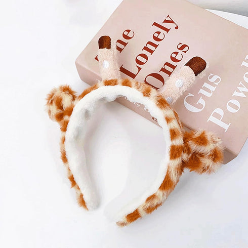4Pcs Makeup Headband with Absorbent Wristband Cute Giraffe Skincare Hair Bands Makeup Spa Face Wash Headband...
