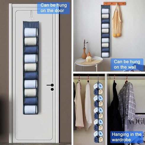2-Pack Hanging Legging Organizer - Legging Storage Organizer, Legging Organizer for Closet, Hanging Closet Organizer, Install Behind The Door, War...