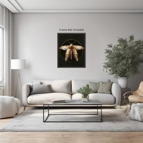 Posterizer 1 pcs-detailed delicate beautiful moth art 2-Art for Animal Lovers-Retro Art-Gift for Men Women Entrepreneur Teens School and classroo...