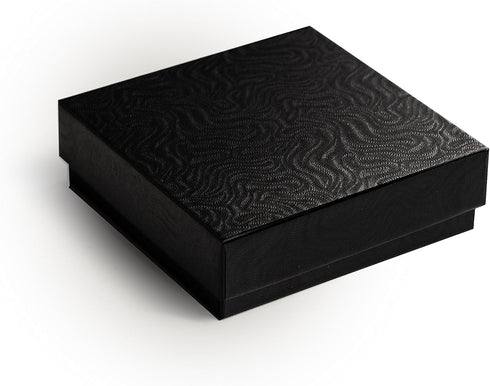Prestige and Fancy Black Jewelry Gift Boxes, 6 pack, 3.5 x 3.5 x 1 inch - Cotton Filled Gift Box with Lids, for Bracelets, Brooches, Necklaces – F...
