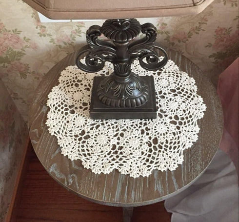 Laivigo New Handmade Crochet Lace Round Table Cloth Doilies Doily,16 Inch,White...