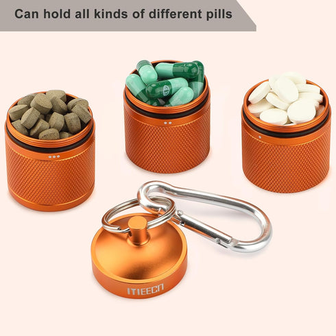 Three-Layer Large Pill Organizer Pill Box, Metal Pill Dispensers Waterproof Pill Container Can Store Pills Anything Sizes, Vitamins, Cod Liver Oil...