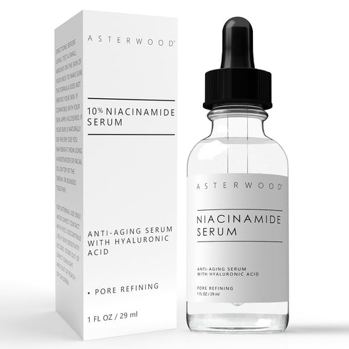 ASTERWOOD Niacinamide Serum for Face - Anti-Aging, Pore Minimizing, Hydrating - Vitamin B3 Facial Serum - with Hyaluronic Acid - Tone, Texture - 1...