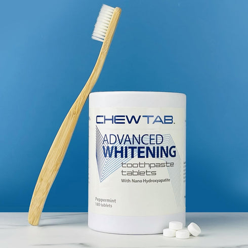 Chewtab Advanced Whitening Toothpaste Tablets with Nano-Hydroxyapatite 180 Count Refill (Peppermint)...