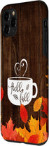 Hello Fall Coffee Mug Autumn Leaves Happy Fall Feeling Case for iPhone 11 Pro...