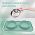 Double Dog Food Bowls Stainless Steel with No Spill Non Skid Silicone Mat Removable Dog Water and Food Bowls Set Durable Feeding Bowls for Small D...