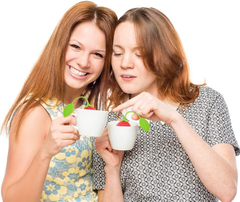 8PC Silicone Tea Strainers for Loose Tea, Cute Strawberry Shape Tea Infuser Set, Tea Ball Strainer Tea Filters for Loosing Leaf, Gripping Ice Cube...