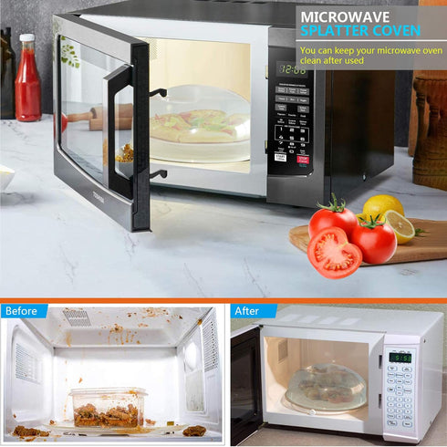 Microwave Splatter Cover, Microwave Cover for Food, Large Microwave Plate Cover Guard Lid with Steam Vents Keeps Microwave Oven Clean, 11.5 Inch B...