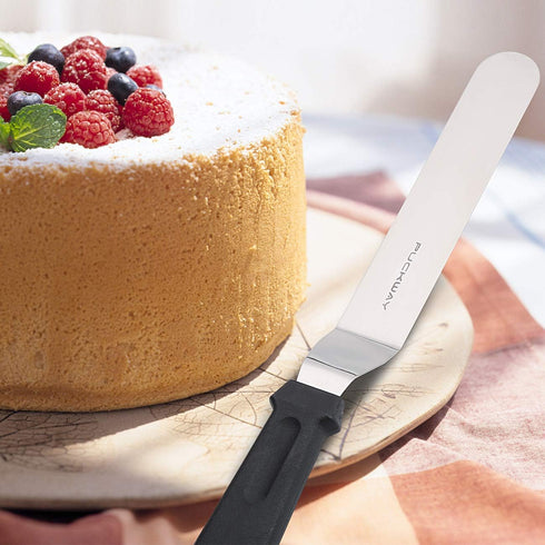 3 Metal Cake Offset Spatulas, 6 8 & 10 Inch Frosting Angled Icing Spatula for Decorating...